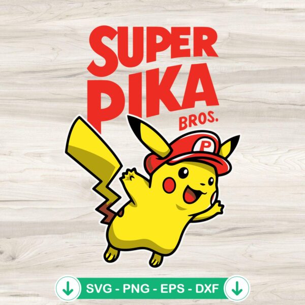 Pikachu Mario Bros SVG file for cutting machines