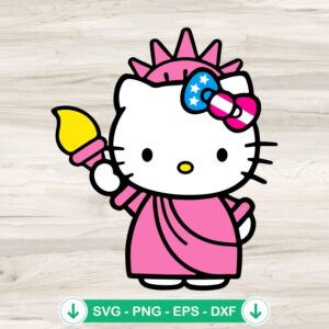 Pink American Hello Kitty SVG file for cutting machine