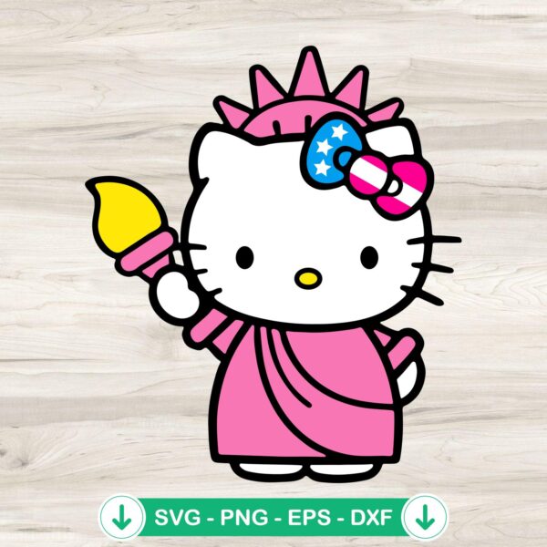 Pink American Hello Kitty SVG file for cutting machine