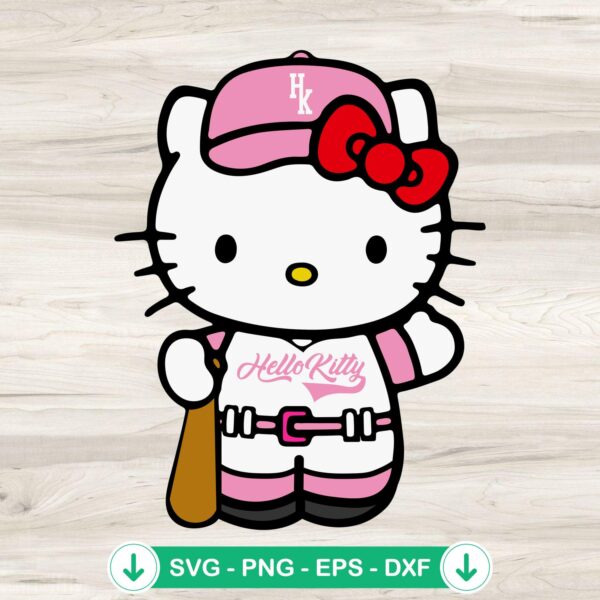 Pink Hello Kitty Baseball SVG file - Cricut cut file for DIY projects
