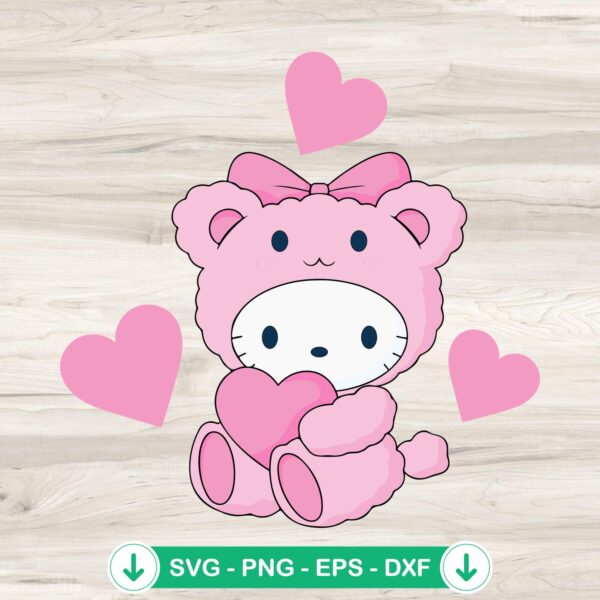 Pink Hello Kitty SVG file for cutting machine compatible DIY projects