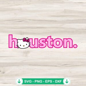Pink Houston Hello Kitty svg file for Cricut cutting machine
