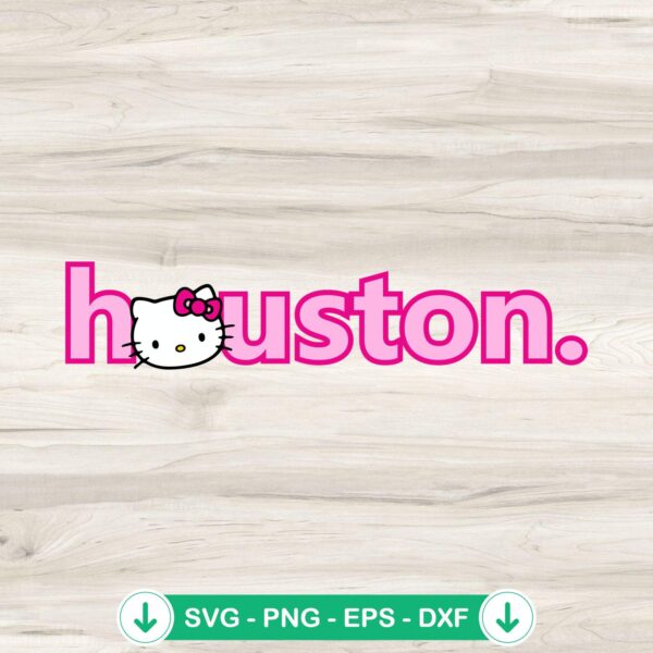 Pink Houston Hello Kitty svg file for Cricut cutting machine