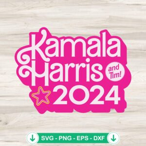 Pink Kamala Harris 2024 SVG file for cricut cutting machine