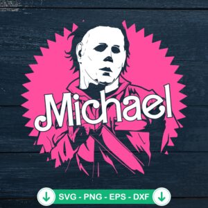 Pink Michael Myers SVG file for Cricut cutting machine