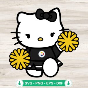 Pittsburgh Steelers Hello Kitty Cheerleader SVG file for cutting machine