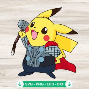 Pokemon Pikachu Thor SVG file for cricut, cutting file