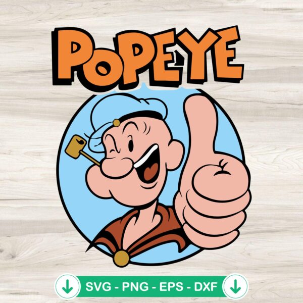 Popeye Thimble Theatre svg file for cutting machines