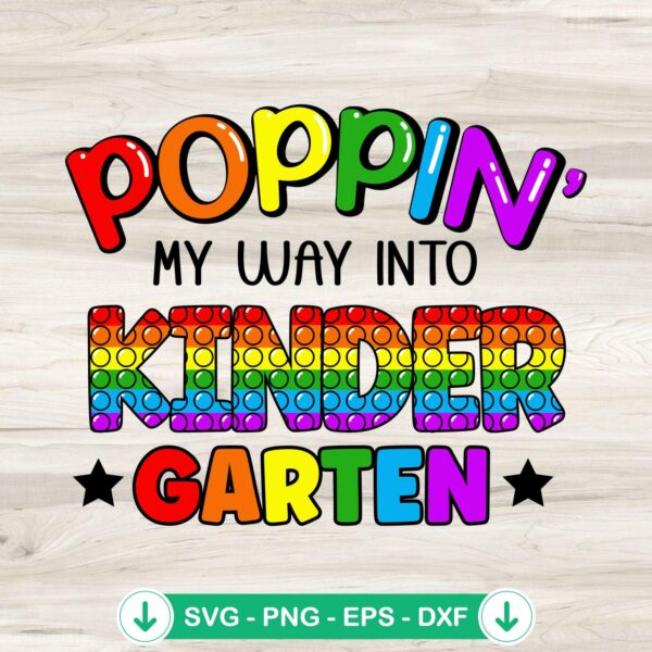 Poppin My Way Kinder Garten svg file for cricut cutting machine
