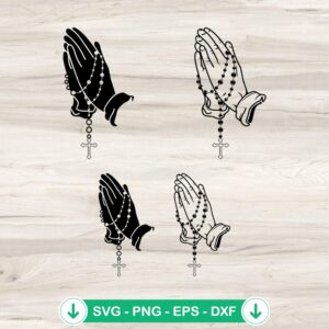 Praying Hands Rosary Beads svg file for cricut cutting machine