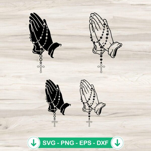 Praying Hands Rosary Beads svg file for cricut cutting machine