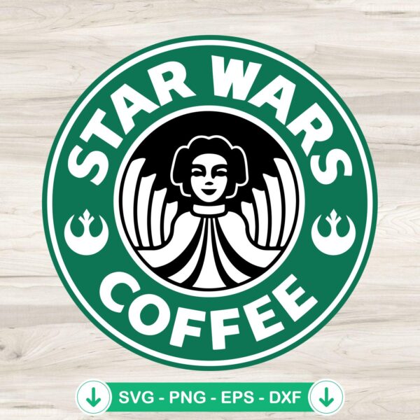 Princess Leia Coffee SVG file for Cricut cutting machine