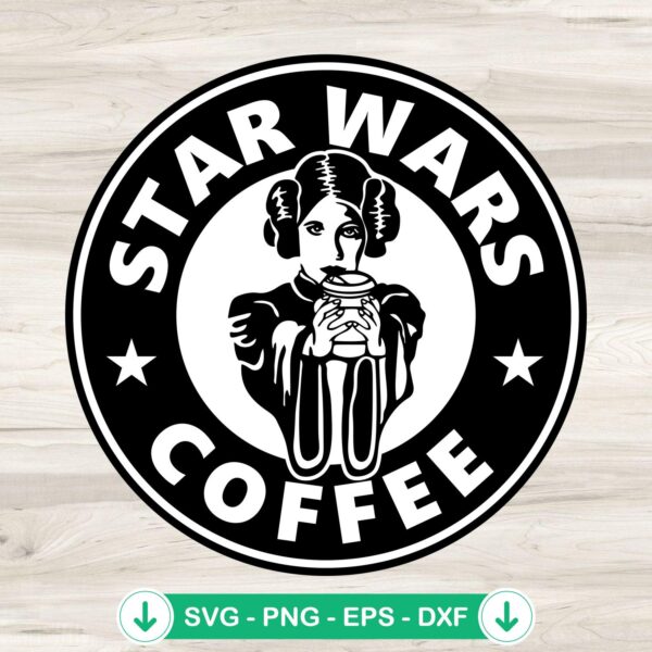 Princess Leia Starbucks Coffee SVG file for cricut cutting