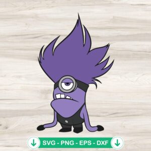 Purple Minions SVG file for Cricut, evil Minions cutting file