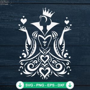 Queen Of Hearts Mandala SVG file for cutting machines