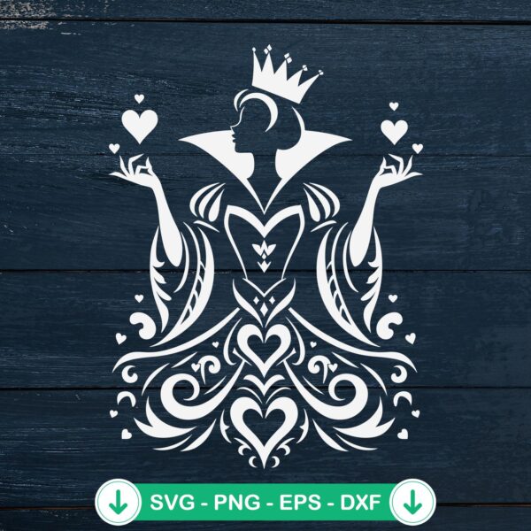 Queen Of Hearts Mandala SVG file for cutting machines