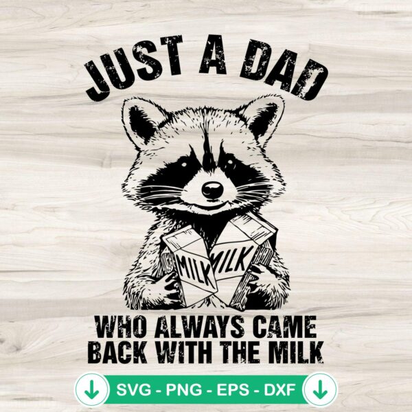 Raccoon Funny Just A Dad svg file for Cricut cutting machine