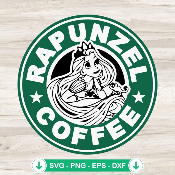 Rapunzel Coffee SVG file for Cricut cut files