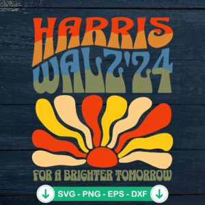 Retro Harris Walz 2024 SVG file for cutting projects