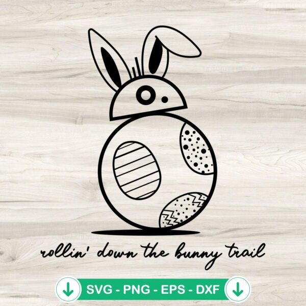 Rolling Down The Bunny Trail SVG file for Easter crafts and DIY