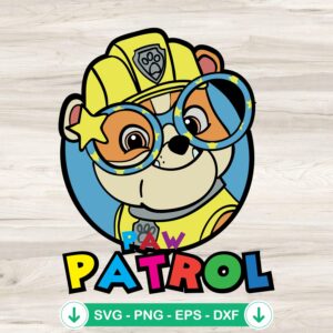 Rubble Paw Patrol SVG file for Cricut cutting machine