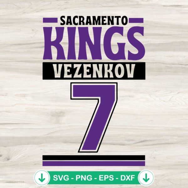 Sacramento Kings Vezenkov 7 SVG file for cutting machines