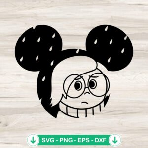 Sadness SVG file for Cricut cutting machine, DIY Inside Out 2 project mouse ears