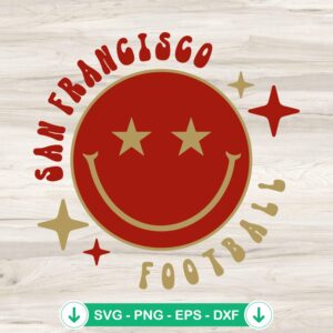 San Francisco 49ers SVG file for cutting machines, football smiley face design