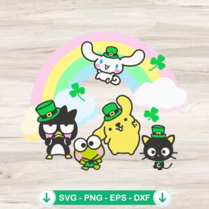 Sanrio Characters St Patricks Day SVG file for Cricut or Silhouette