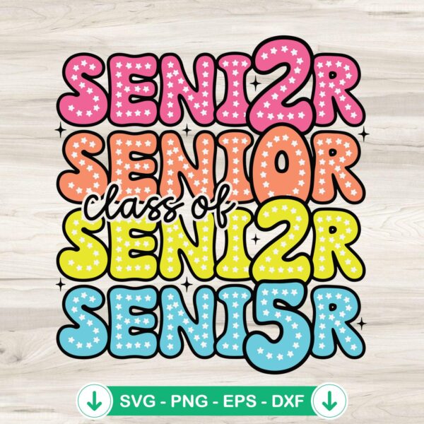Senior 2025 SVG file for cutting machine, retro graduation cut file