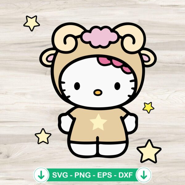 Sheep Hello Kitty SVG file for Cricut cutting machine
