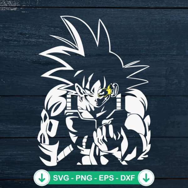 Silhouette Goku SVG file for Dragon Ball Z cutting projects
