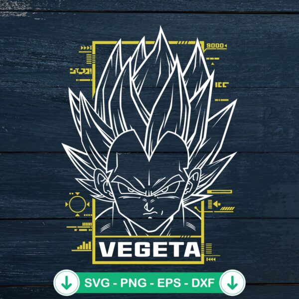 Silhouette Vegeta SVG file for Cricut cutting machine