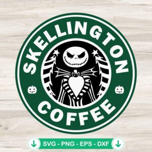Skellington Coffee SVG file for Cricut cutting machines