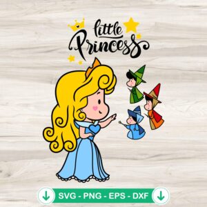 Sleeping Beauty SVG file, Chibi Sleeping Beauty cutting file, Disney princess SVG