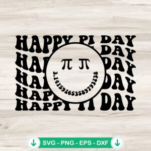 Smile Face Happy Pi Day SVG file for Cricut cutting machine