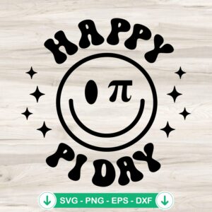 Smiley Face Happy Pi Day svg file cutting file