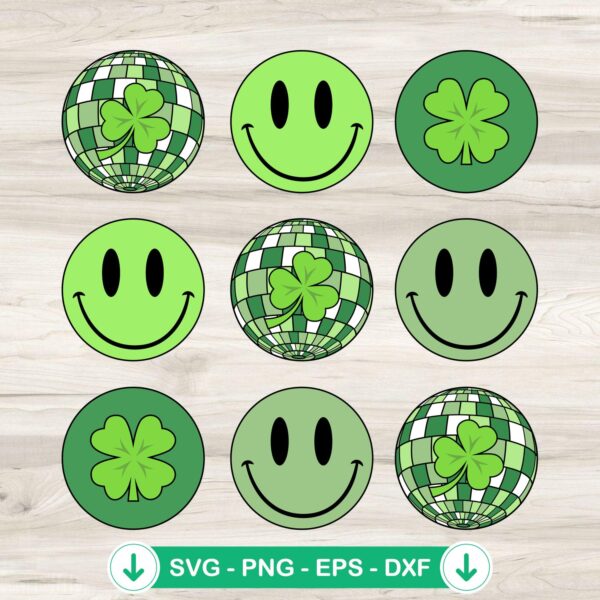 Smiley Face St Patricks Day SVG file for Cricut cutting machine