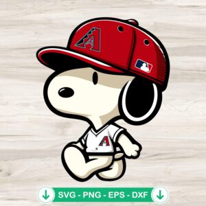 Snoopy Arizona Diamondbacks Baseball SVG file for Cricut