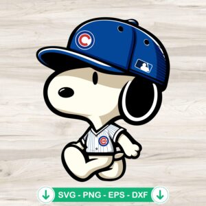 Snoopy Chicago Cubs Baseball SVG file for cutting machine