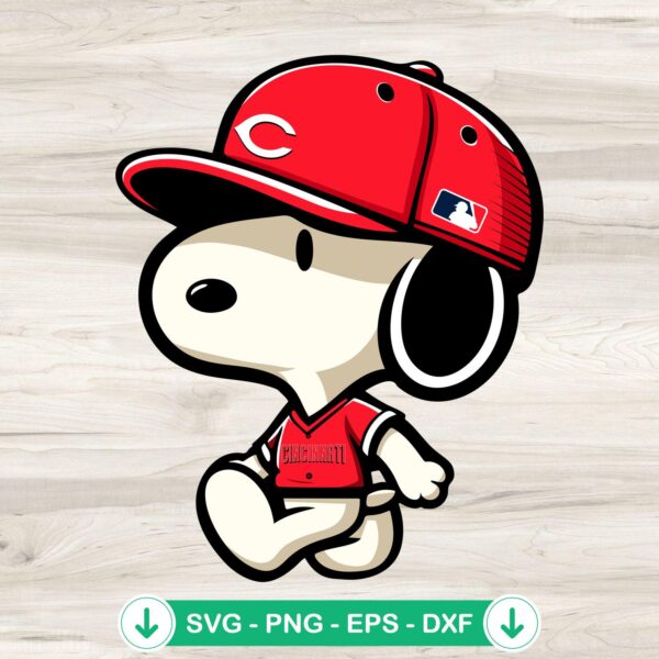 Snoopy Cincinnati Reds Baseball svg file, cricut svg cut file