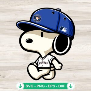 Snoopy Houston Astros baseball SVG file for cutting machines