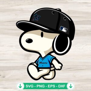 Snoopy Miami Marlins svg file cutting file for Cricut