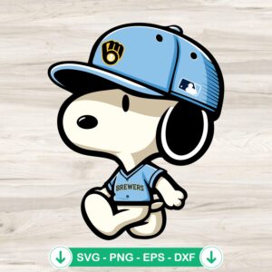 Snoopy Milwaukee Brewers Baseball SVG file for cutting machines