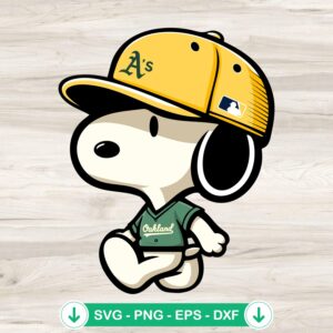 Snoopy Oakland Athletics SVG file for cutting machine