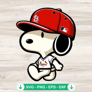Snoopy St Louis Cardinals baseball svg file, cricut svg cutting file