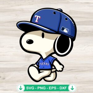 Snoopy Texas Rangers baseball svg file for Cricut cutting