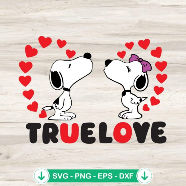 Snoopy True Love SVG file for Cricut cutting machine