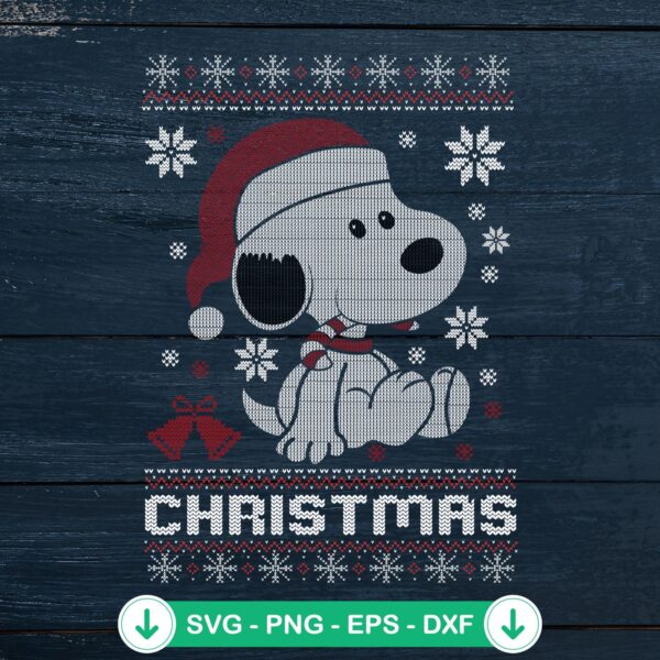 Snoopy Ugly Christmas Sweater SVG file for cricut