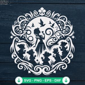 Snow White And The 7 Dwarfs SVG file for Cricut cutting file